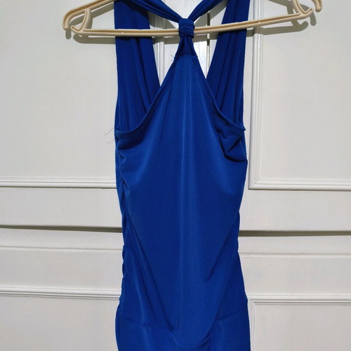 Sarah Chole blue draped blouse like new, small-medium