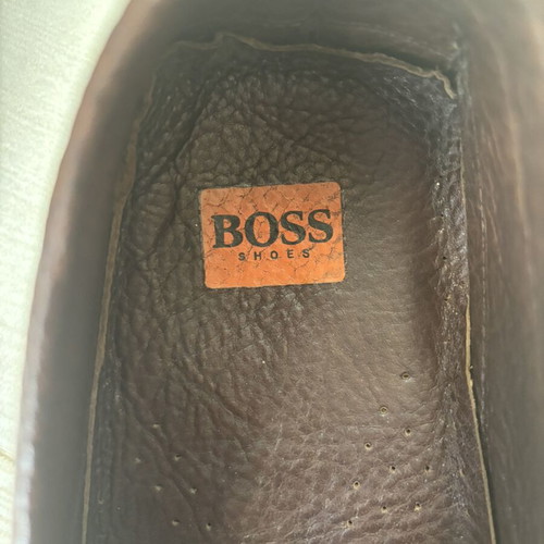 Boss moccasins size 44 like new, brown