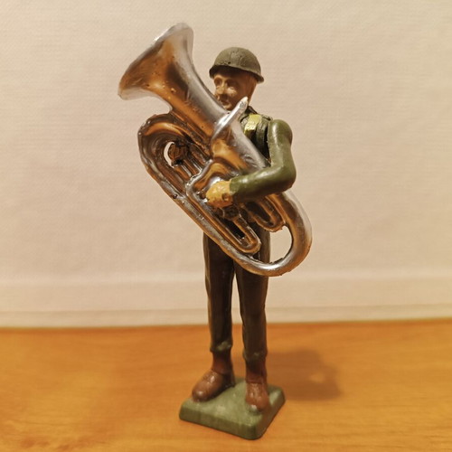 Athina soldier figure infantry musician with tuba like new, 1960s