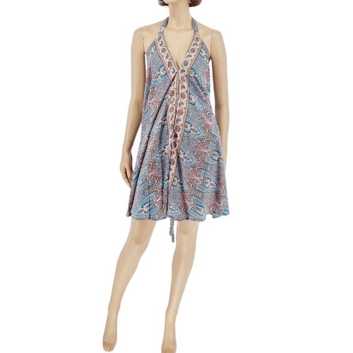 Short dress 100% viscose new, one size multicolor