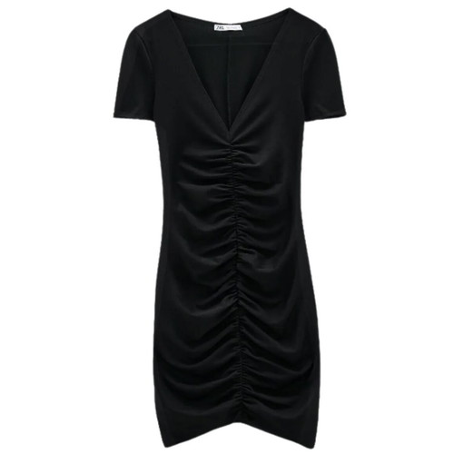 Black mini dress Zara like new, size M, elastic
