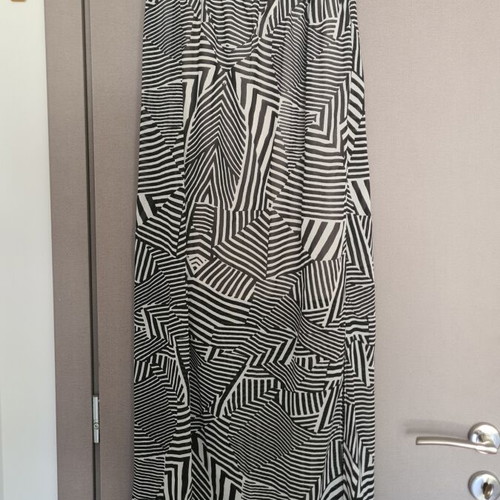Morena Spain maxi dress black and white geometric pattern