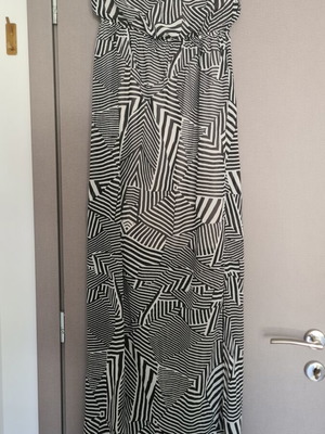 Morena Spain maxi dress black and white geometric pattern