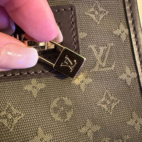 Louis Vuitton Kathleen cloth handbag FL1004 like new green