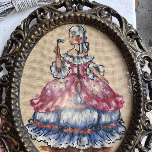 Embroidered frame used