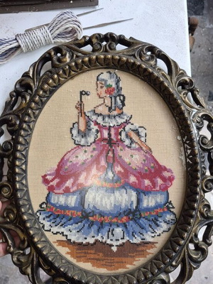 Embroidered frame used
