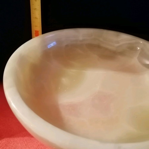 Alabaster fruit bowl set like new with decorative grapes and eggs