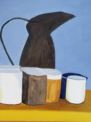 Still life oil painting on canvas with frame 35×45cm
