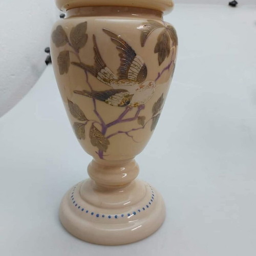Opaline oil lamp, height 66 cm