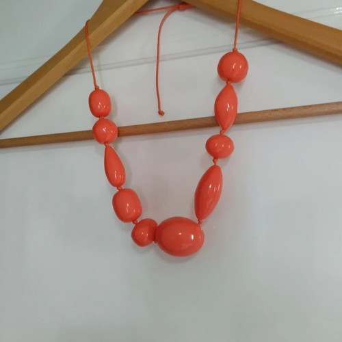 Zara pop colorblock statement necklace orange adjustable length