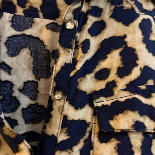 Shirt used with rhinestones on buttons, size Large, slim fit