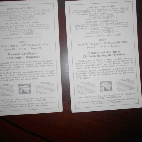Julius Caesar and Gauls cards used, 8 old Belgian chocolate cards