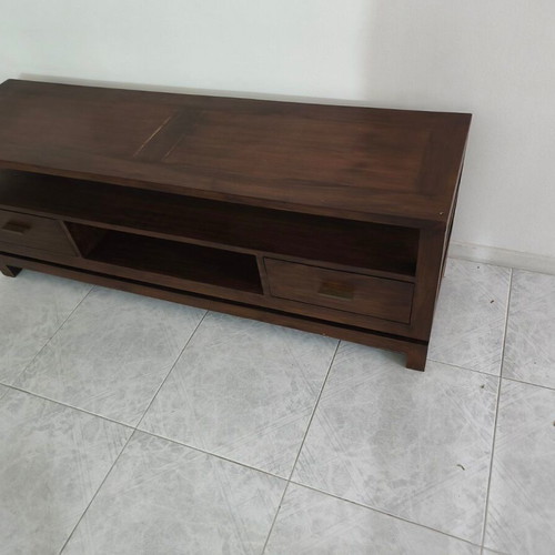 TV Stand media console like new, dark brown walnut finish