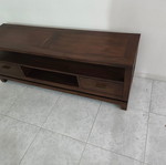 TV Stand media console like new, dark brown walnut finish
