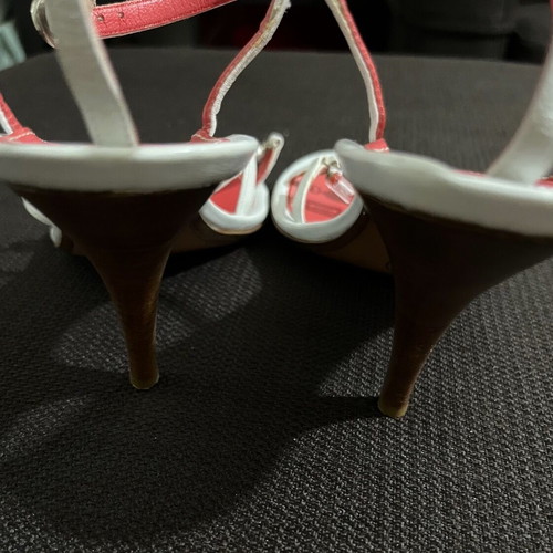 Chanel sandals women's size 39 used, white and red