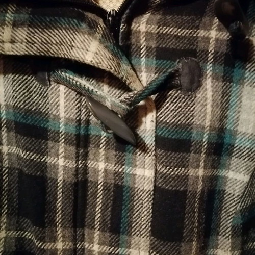 Checked coat like new, size M