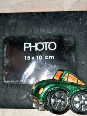 Black photo frame with 3D car 15×10