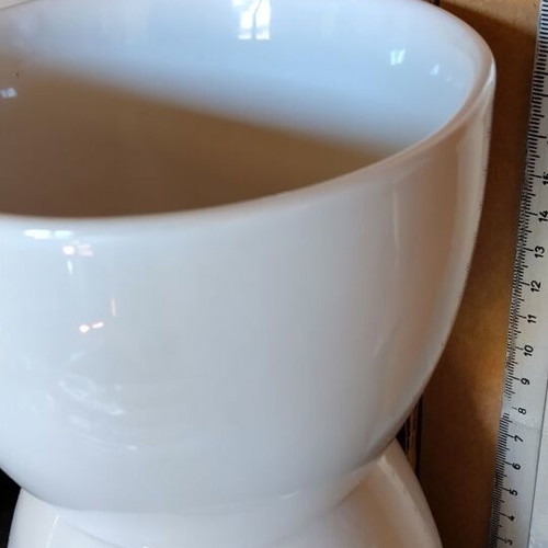 Ceramic fondue with apron and 4 forks, new