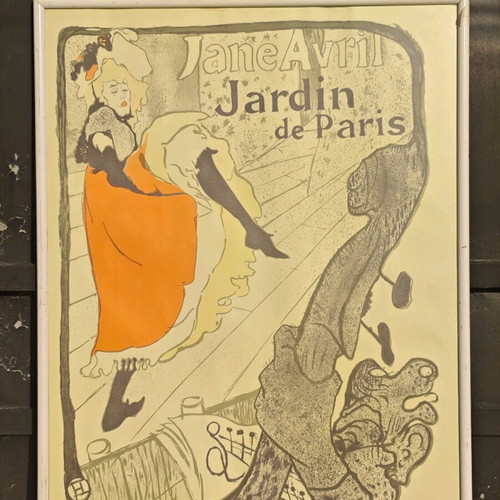 Toulouse Lautrec poster used with frame and glass