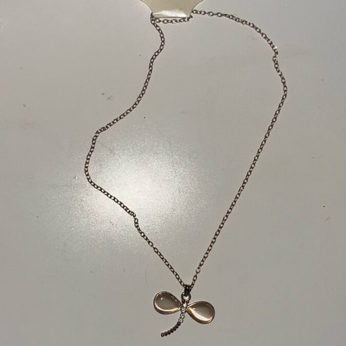 Dragonfly pendant new, gold color with diamond detail