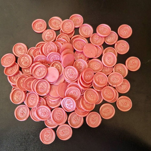 Handmade wax seal stamp pink iridescent shade, pack of 120