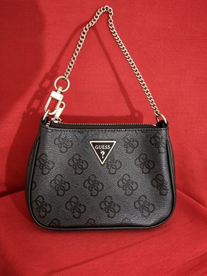 Guess Orlina shoulder and handbag with chain, like new, black and gray