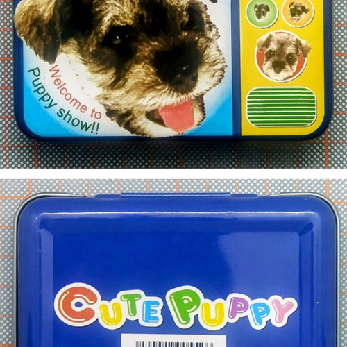 Cute Puppy metal storage tin box new
