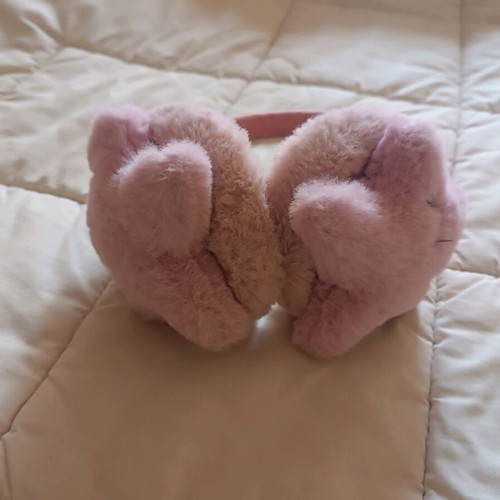 Pink furry earmuffs new with star shape