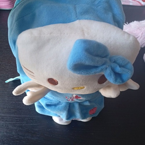 Hello Kitty children's backpack used, blue plush