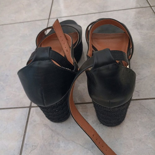 Tsoukalas Shoes platform black 39 leather used
