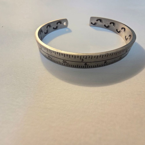 Men's bracelet cuff "Knowledge is Power" stainless steel silver like new