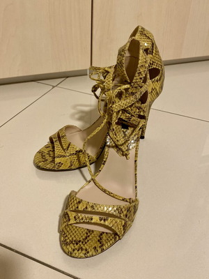 Mango sandals with ankle laces, new, heel height 10cm, size 39
