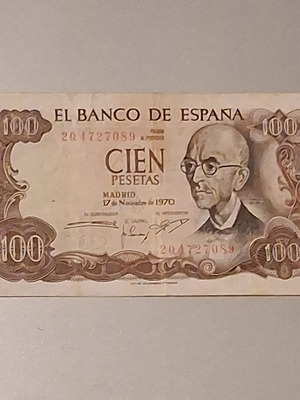 100 Pesetas Spain 1970 banknote