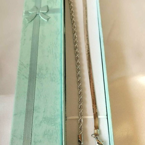 Set of two stainless steel bracelets new, unisex silver