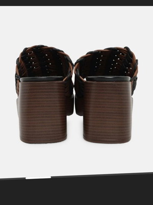 Tod's mules with platform heel, leather, black