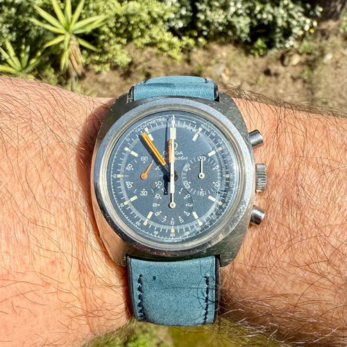 Omega Seamaster Vintage Chronograph used, Cal 861, blue