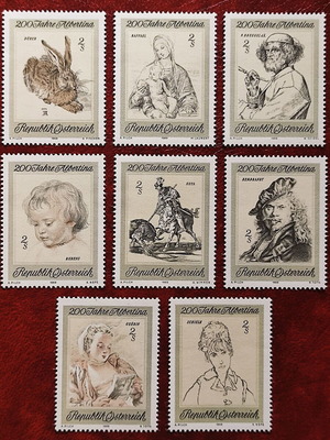 1969 Αυστρία 200η Επέτειος Συλλογής Γραφικών Albertina Σειρά 8 ασφράγιστων γραμματοσήμων καινούργια