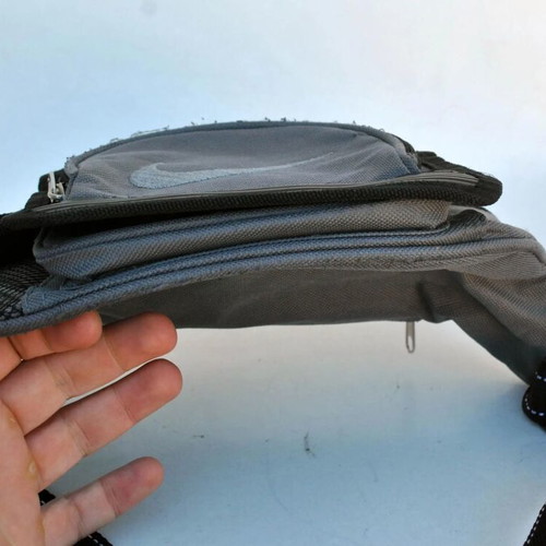 Waist Bag Used Grey and Black Nylon Polyester