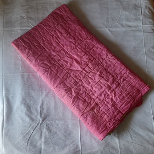 Double quilt used, thin reversible pink and green