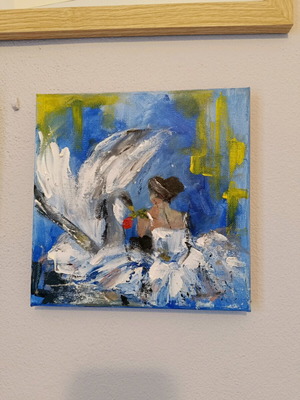 Handmade canvas new with acrylic paste 20×20cm