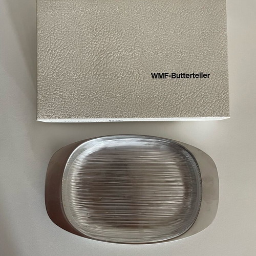 WMF Butterdish like new, glass and inox, made in Germany