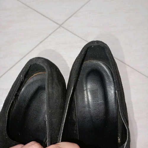 Suede pumps used black size 40 y2k with laces