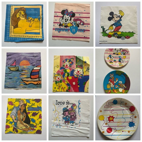 Disney vintage collectible napkins and plates like new