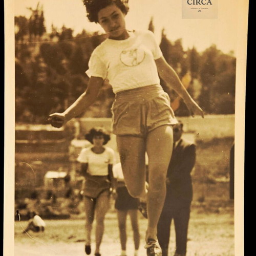 Greek Athletics Long Jump photograph used, 1950s