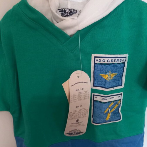 Boys' t-shirt 4 years new, size 116 cm, blue and green