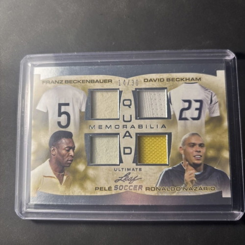 Leaf Ultimate Soccer Card used, Ronaldo Pele Beckham Beckenbauer 14/30