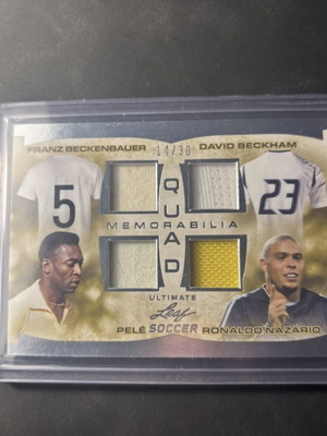 Leaf Ultimate Soccer Card used, Ronaldo Pele Beckham Beckenbauer 14/30