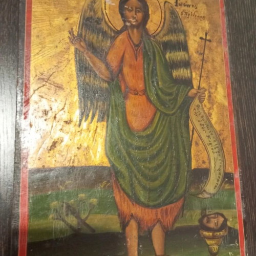Icon of Saint John the Baptist used, 30×22 cm, over 100 years old