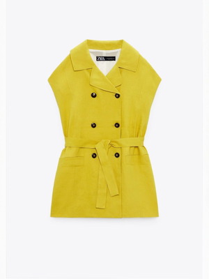 Zara linen vest with belt size M new