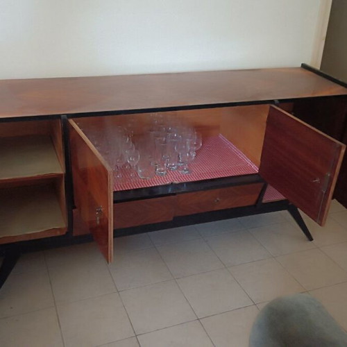 Mid Century Modern Vintage Buffet used, 1960s-70s marquetry
